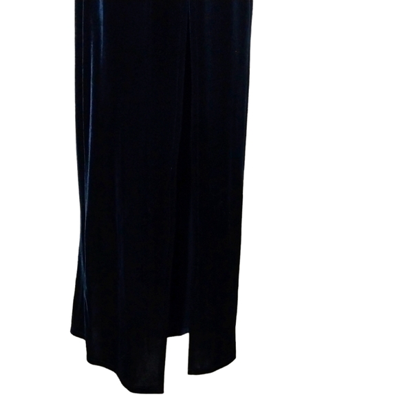 Reggio Dark Blue Velvety Sleeveless Maxi Dress Sz 10 - Picture 2 of 7